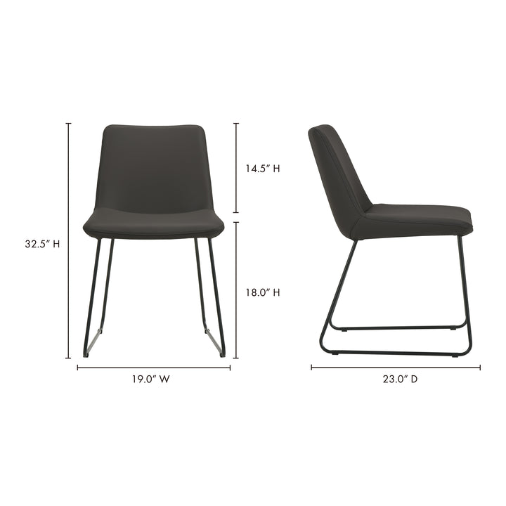 American Home Furniture | Moe's Home Collection - Villa Dining Chair Black-Set Of Two