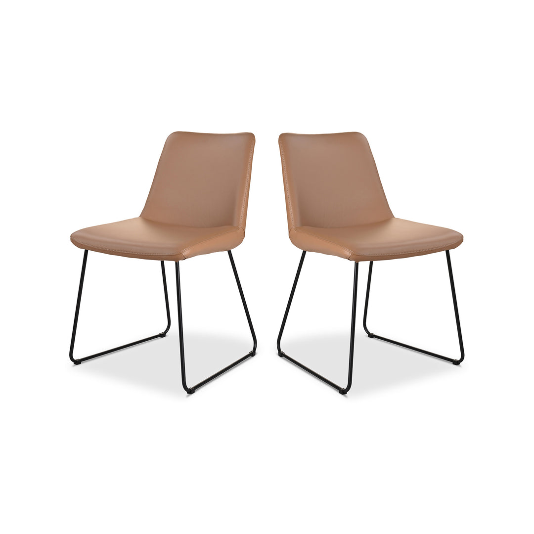 American Home Furniture | Moe's Home Collection - Villa Dining Chair Light Brown-Set Of Two