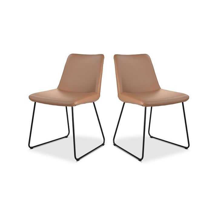 American Home Furniture | Moe's Home Collection - Villa Dining Chair Light Brown-Set Of Two