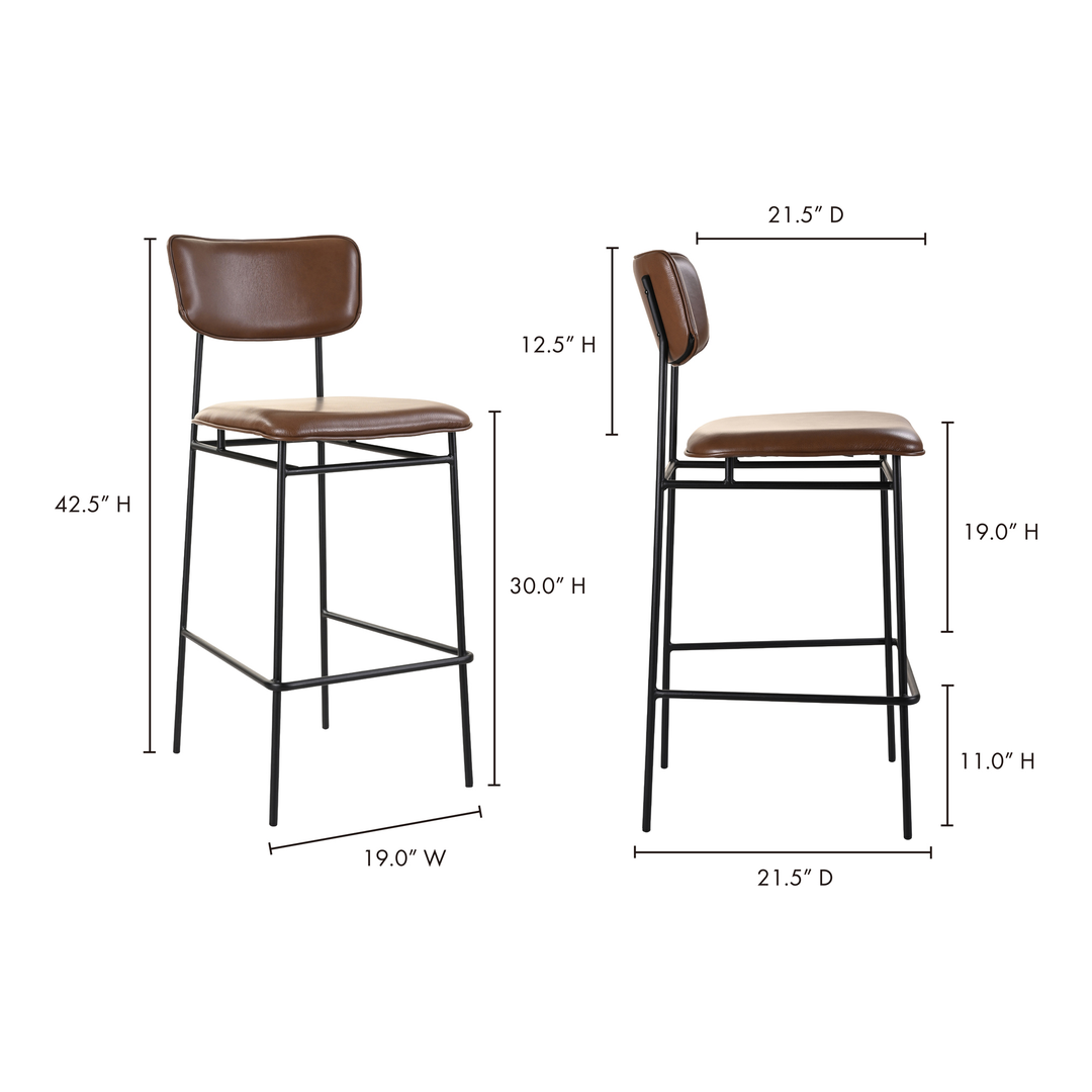 American Home Furniture | Moe's Home Collection - Sailor Bar Stool Dark Brown