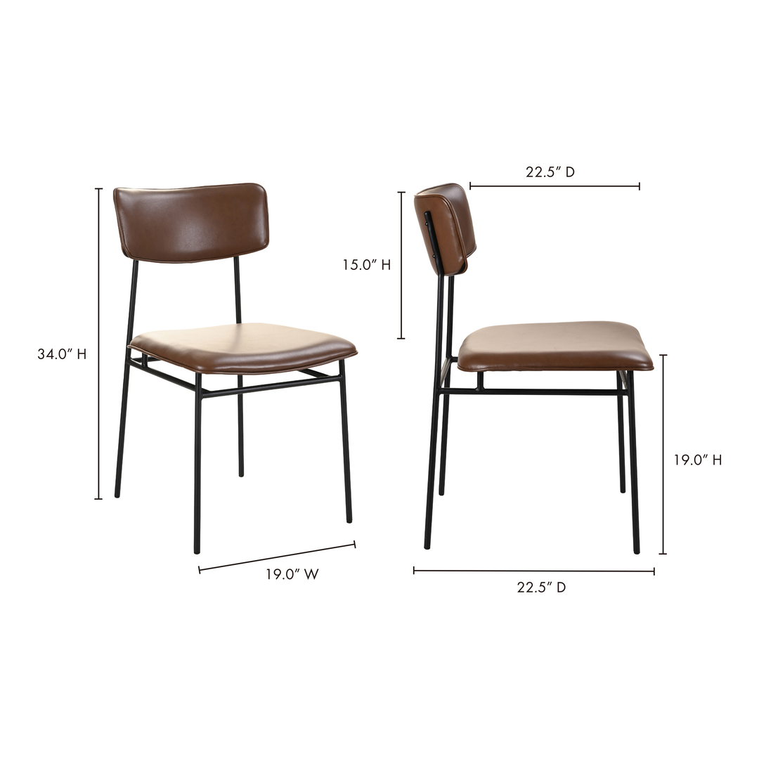 American Home Furniture | Moe's Home Collection - Sailor Dining Chair Dark Brown-Set Of Two