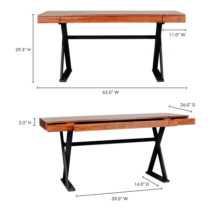 American Home Furniture | Moe's Home Collection - Reale Desk Walnut