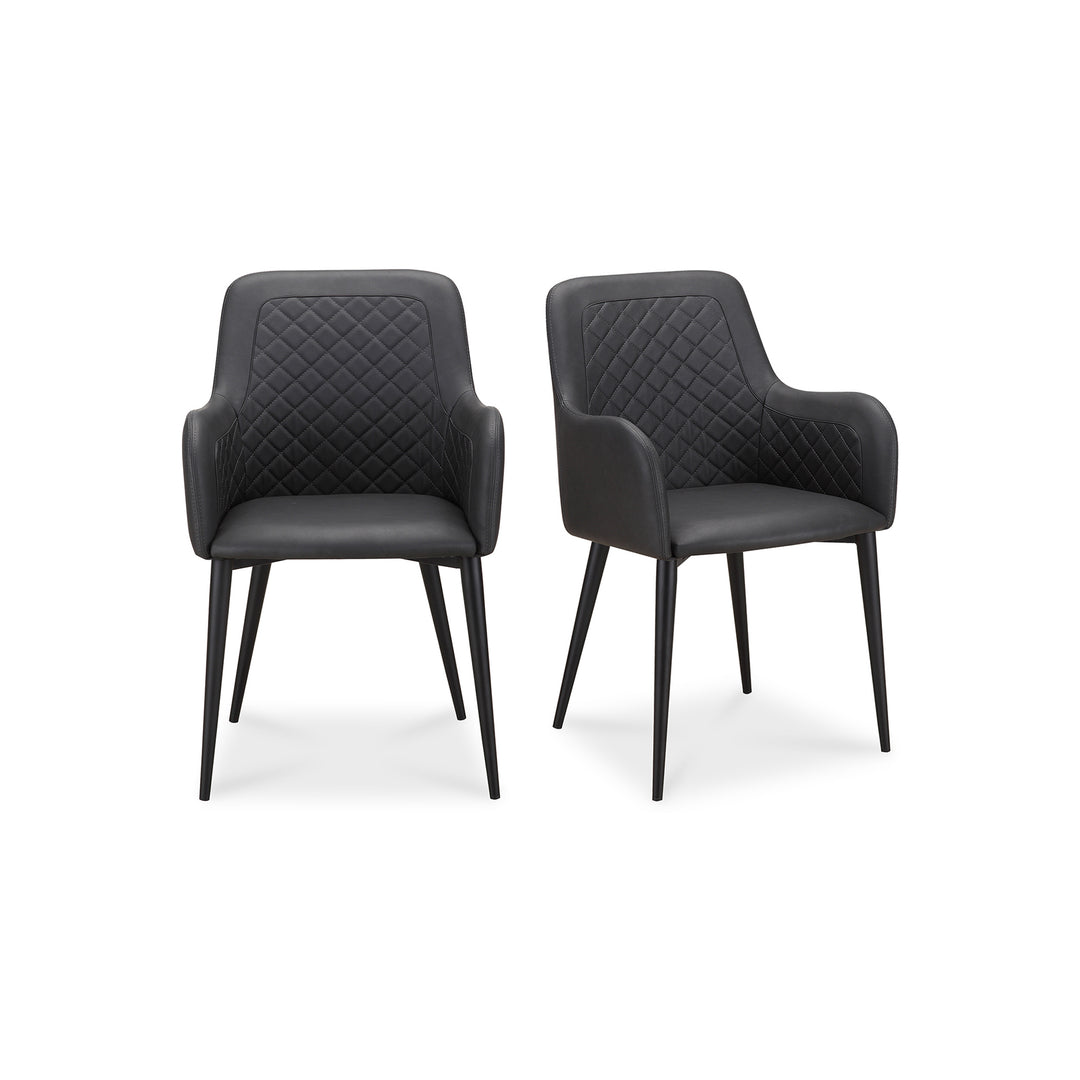 American Home Furniture | Moe's Home Collection - Cantata Dining Chair Mayon Black Vegan Leather-Set Of Two