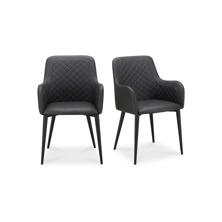 American Home Furniture | Moe's Home Collection - Cantata Dining Chair Mayon Black Vegan Leather-Set Of Two