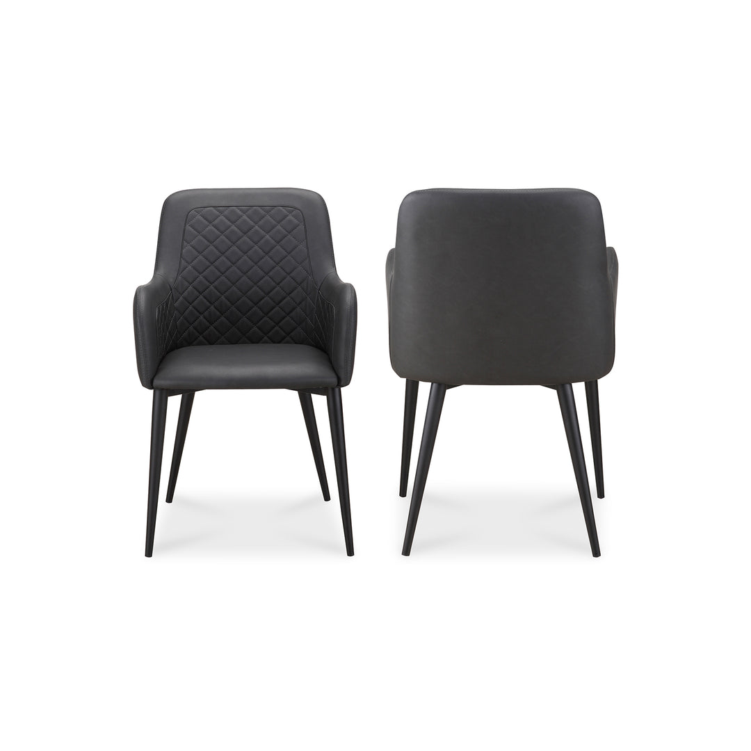 American Home Furniture | Moe's Home Collection - Cantata Dining Chair Mayon Black Vegan Leather-Set Of Two