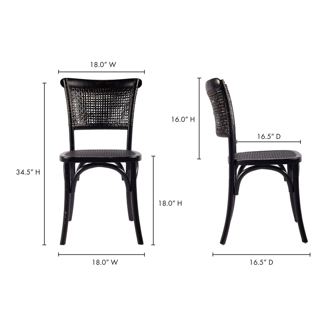 American Home Furniture | Moe's Home Collection - Churchill Dining Chair Antique Black-Set Of Two