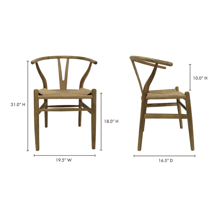 American Home Furniture | Moe's Home Collection - Ventana Dining Chair Natural-Set Of Two