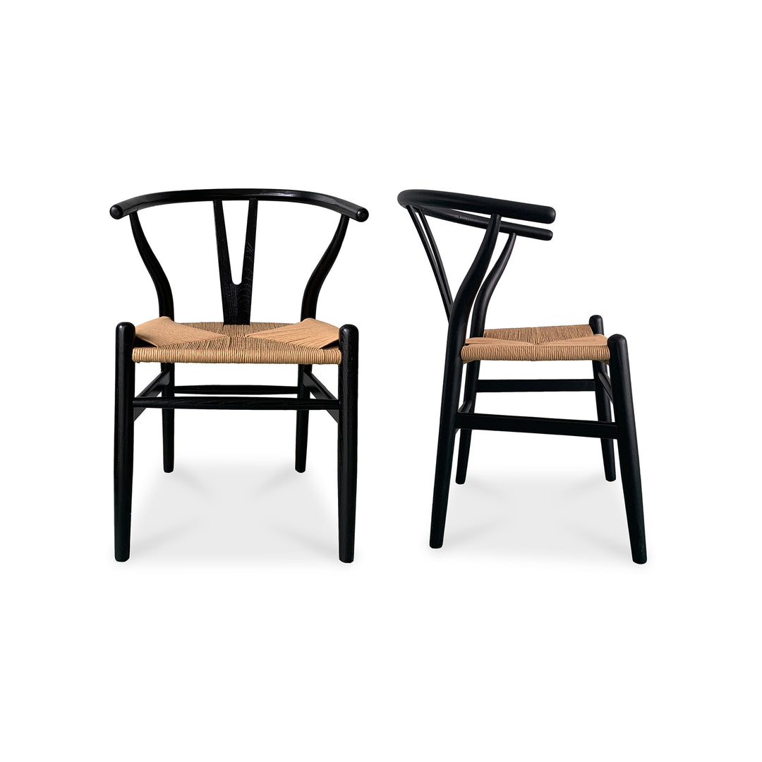 American Home Furniture | Moe's Home Collection - Ventana Dining Chair Black And Natural-Set Of Two