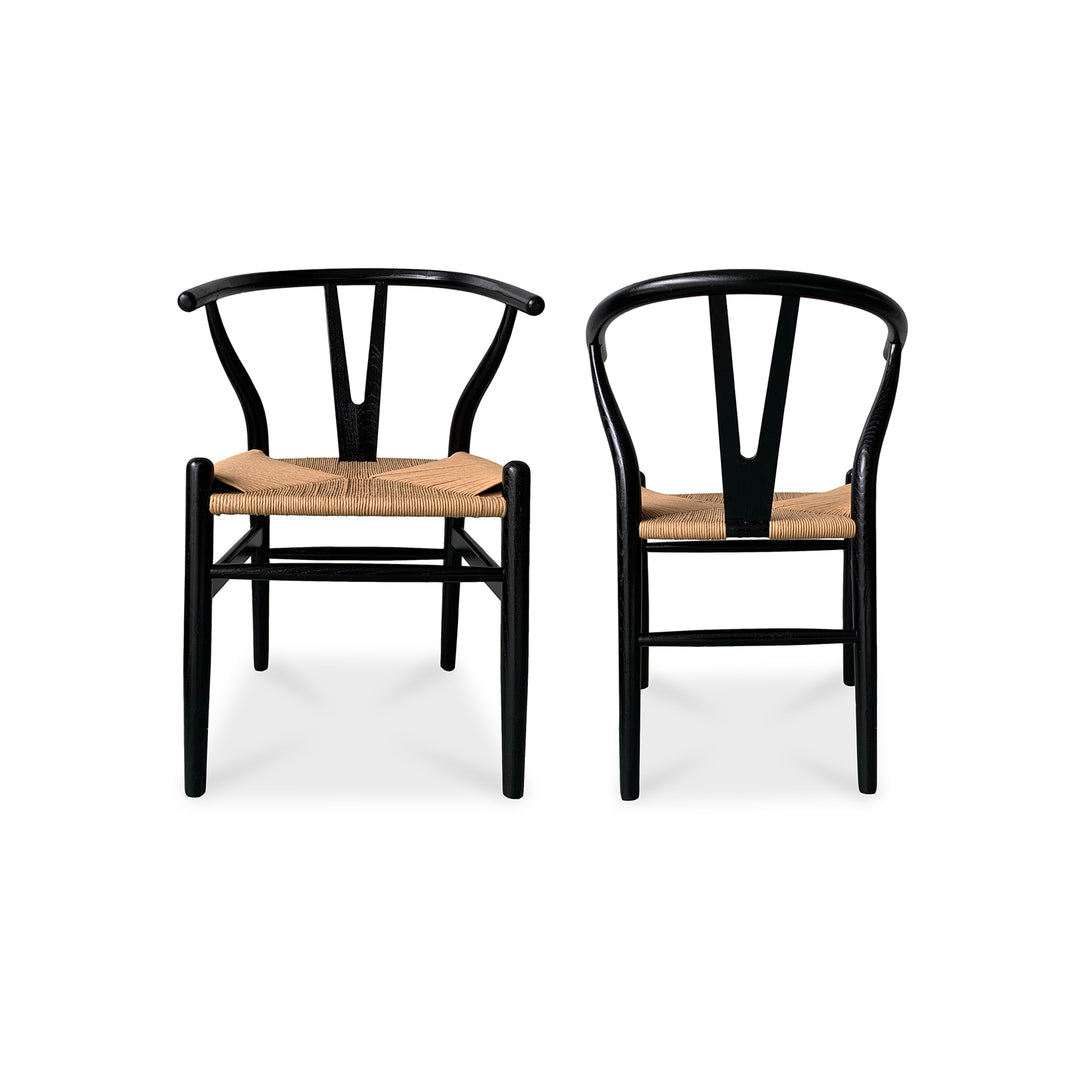 American Home Furniture | Moe's Home Collection - Ventana Dining Chair Black And Natural-Set Of Two