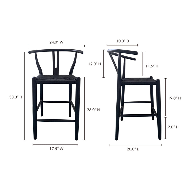 American Home Furniture | Moe's Home Collection - Ventana Counter Stool Black