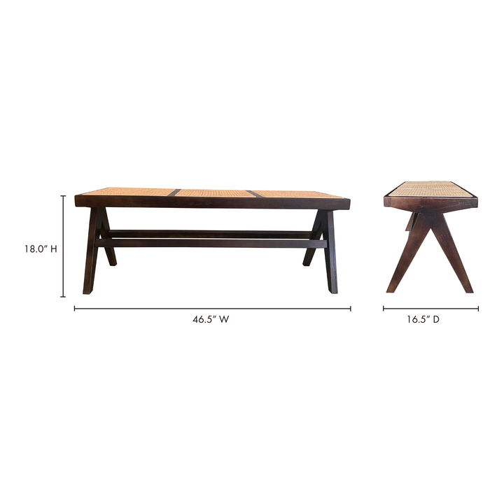 American Home Furniture | Moe's Home Collection - Takashi Bench Dark Brown