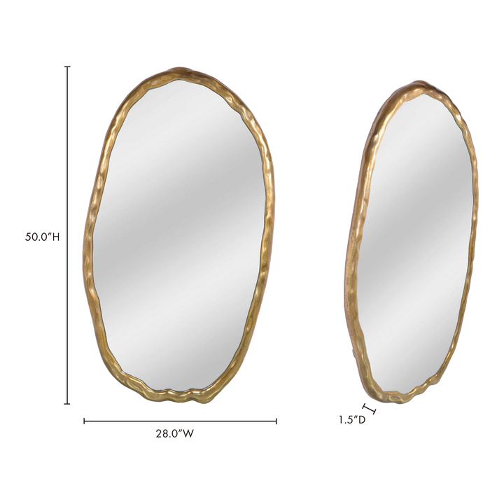 American Home Furniture | Moe's Home Collection - Foundry Mirror Oval Gold