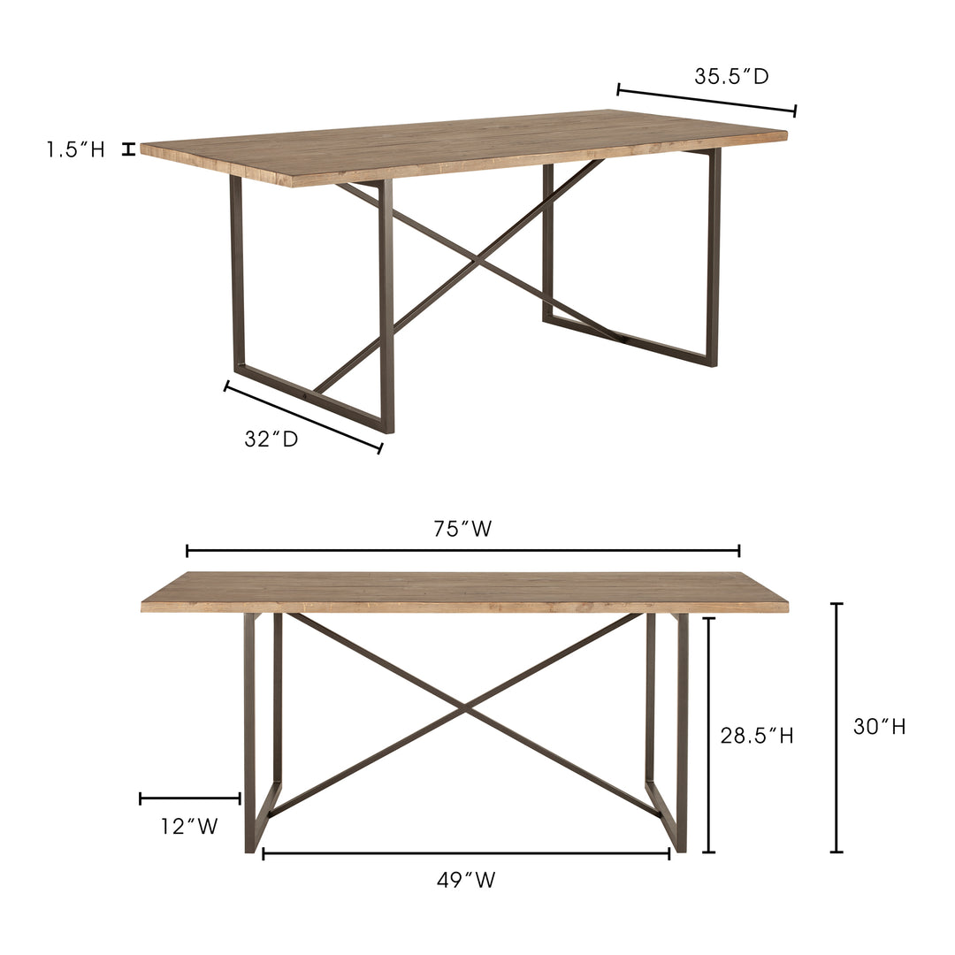 American Home Furniture | Moe's Home Collection - Sierra Dining Table Natural