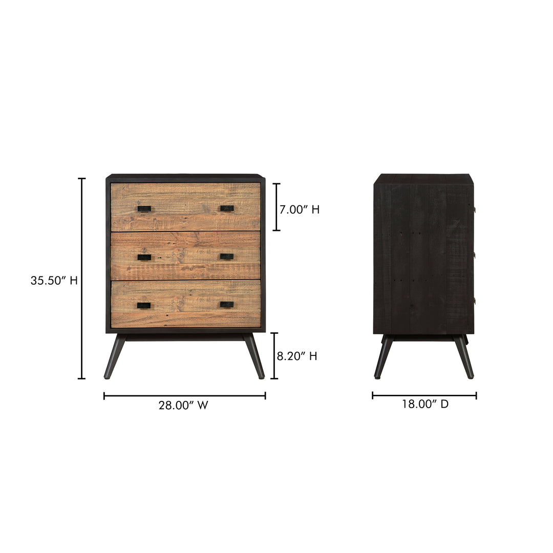 American Home Furniture | Moe's Home Collection - Nova 3 Drawer Nightstand
