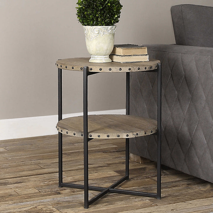 KAMAU ROUND ACCENT TABLE - AmericanHomeFurniture