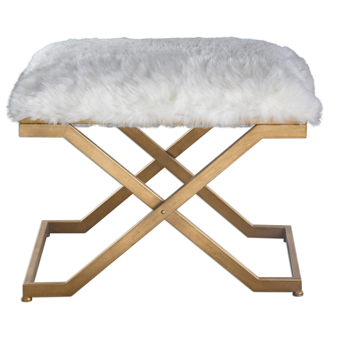 Farran Fur Small Bench - AmericanHomeFurniture