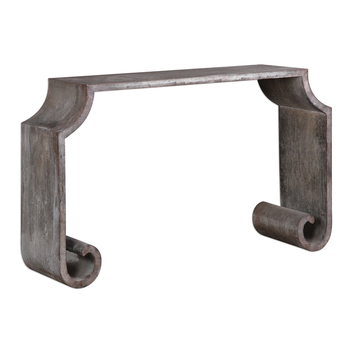 AGATHON STONE GRAY CONSOLE TABLE - AmericanHomeFurniture