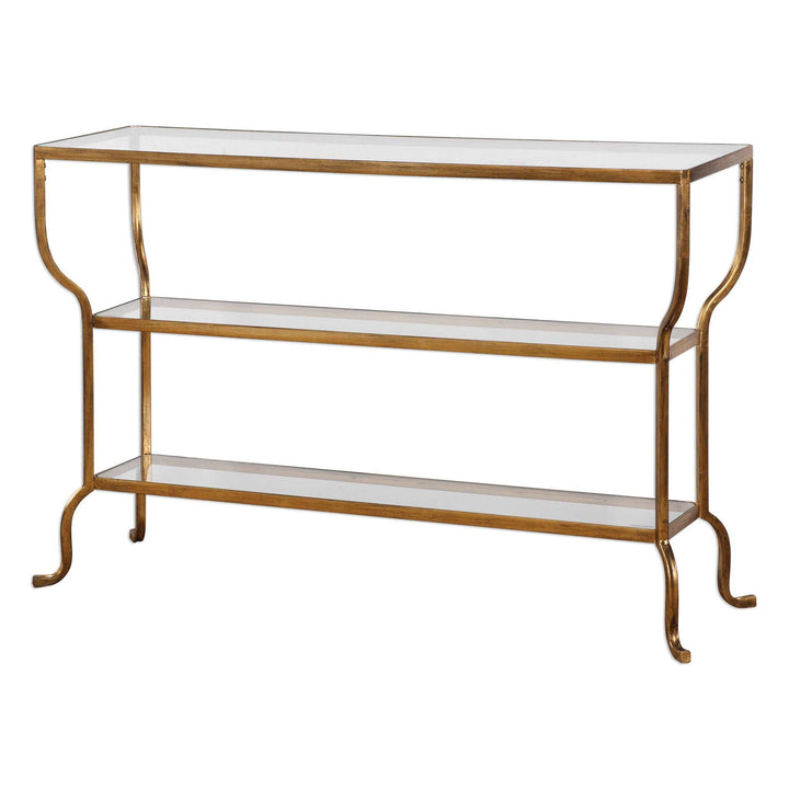 DELINE GOLD CONSOLE TABLE - AmericanHomeFurniture