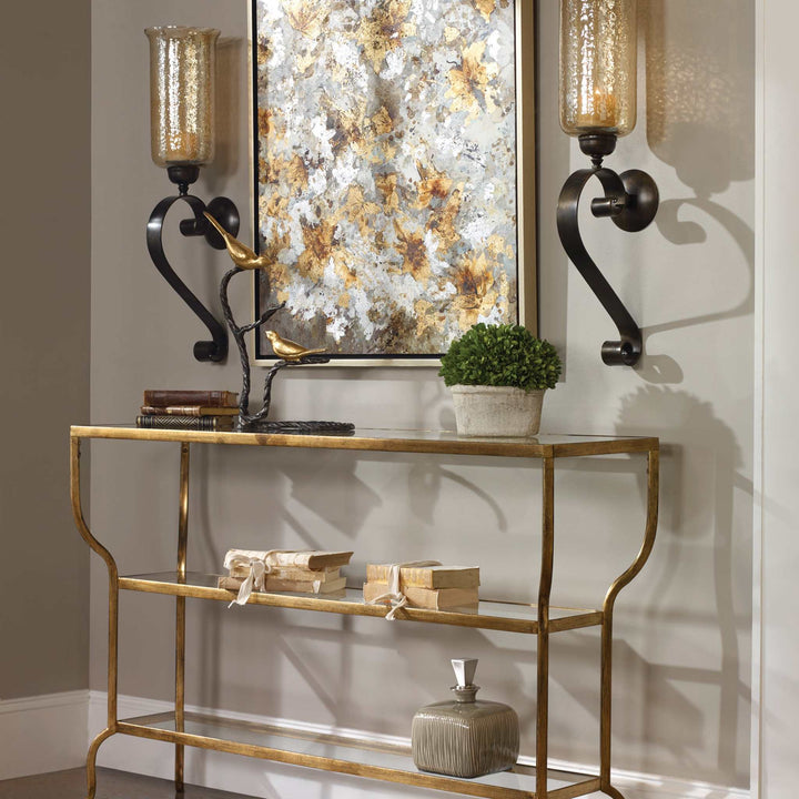 DELINE GOLD CONSOLE TABLE - AmericanHomeFurniture