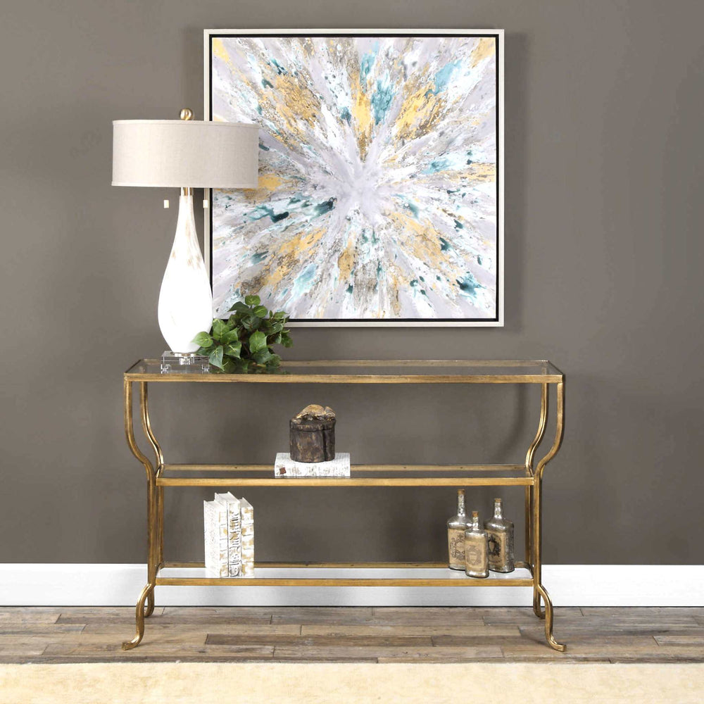 DELINE GOLD CONSOLE TABLE - AmericanHomeFurniture