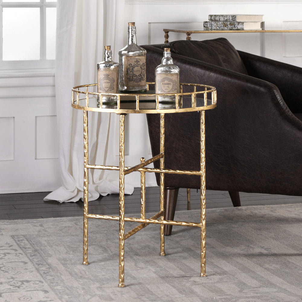 TILLY BRIGHT GOLD ACCENT TABLE - AmericanHomeFurniture