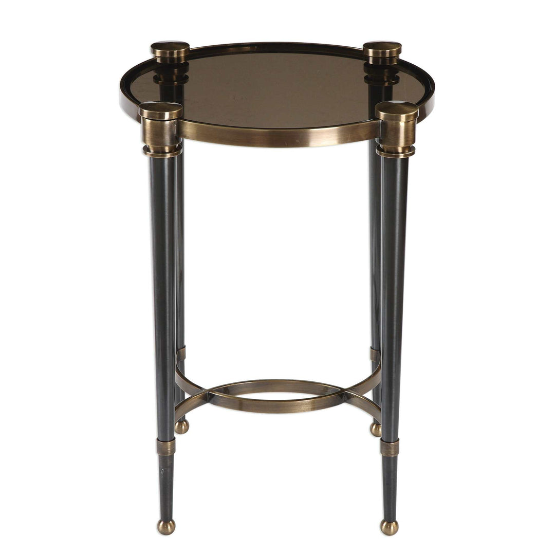 THORA BRUSHED BLACK ACCENT TABLE - AmericanHomeFurniture