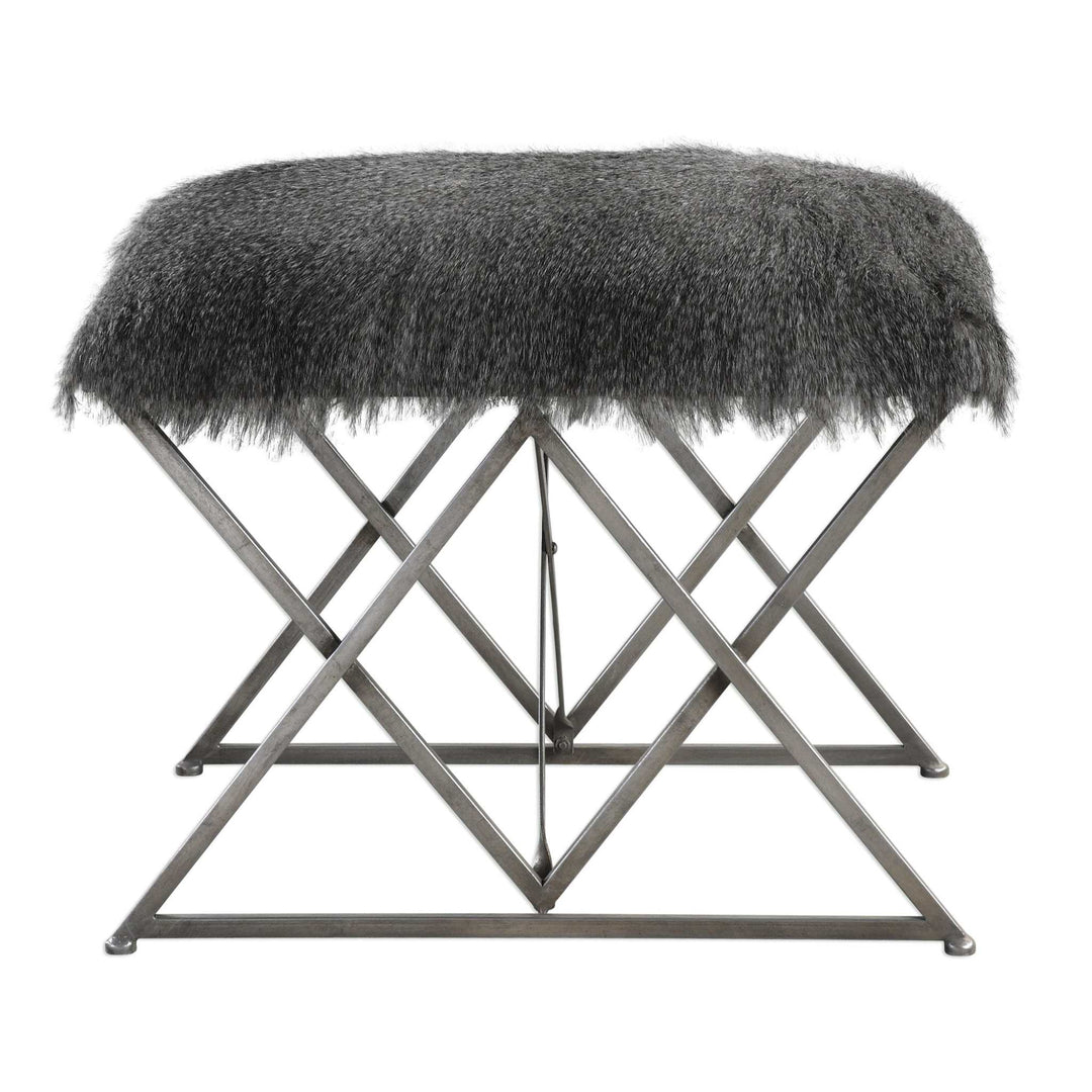 Astairess Fur Small Bench - AmericanHomeFurniture