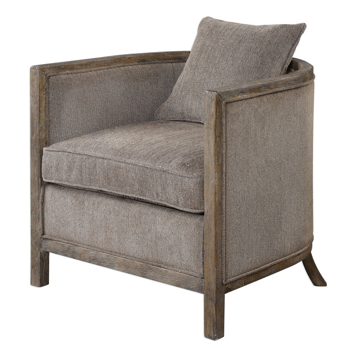 Viaggio Gray Chenille Accent Chair - AmericanHomeFurniture