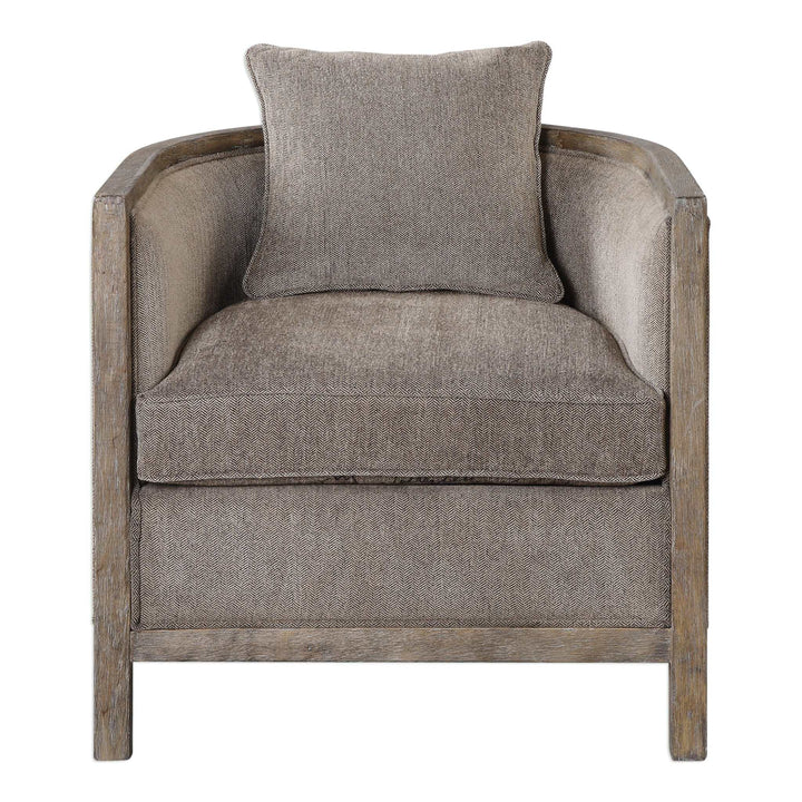 Viaggio Gray Chenille Accent Chair - AmericanHomeFurniture