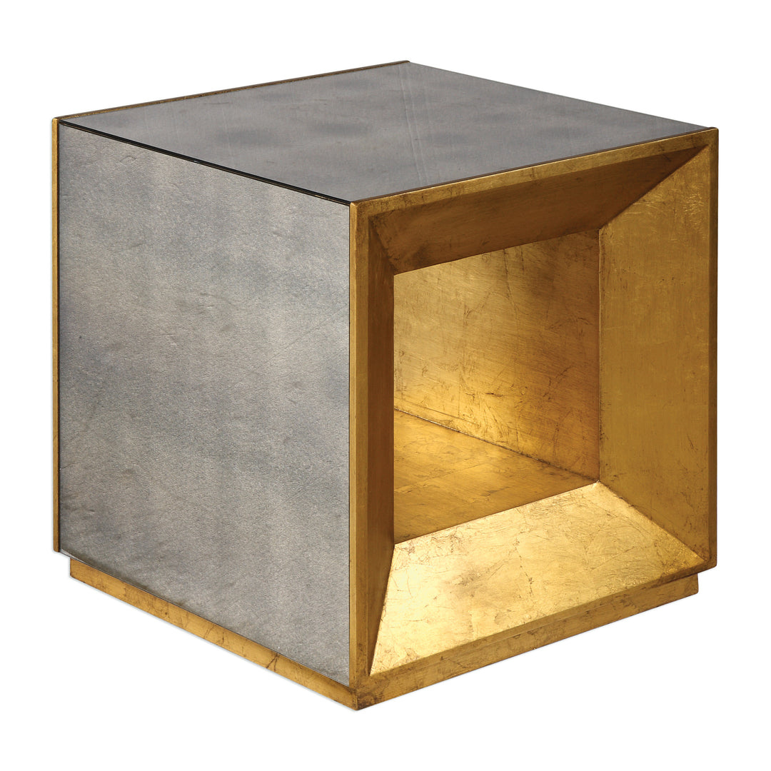 Flair Gold Cube Table - AmericanHomeFurniture