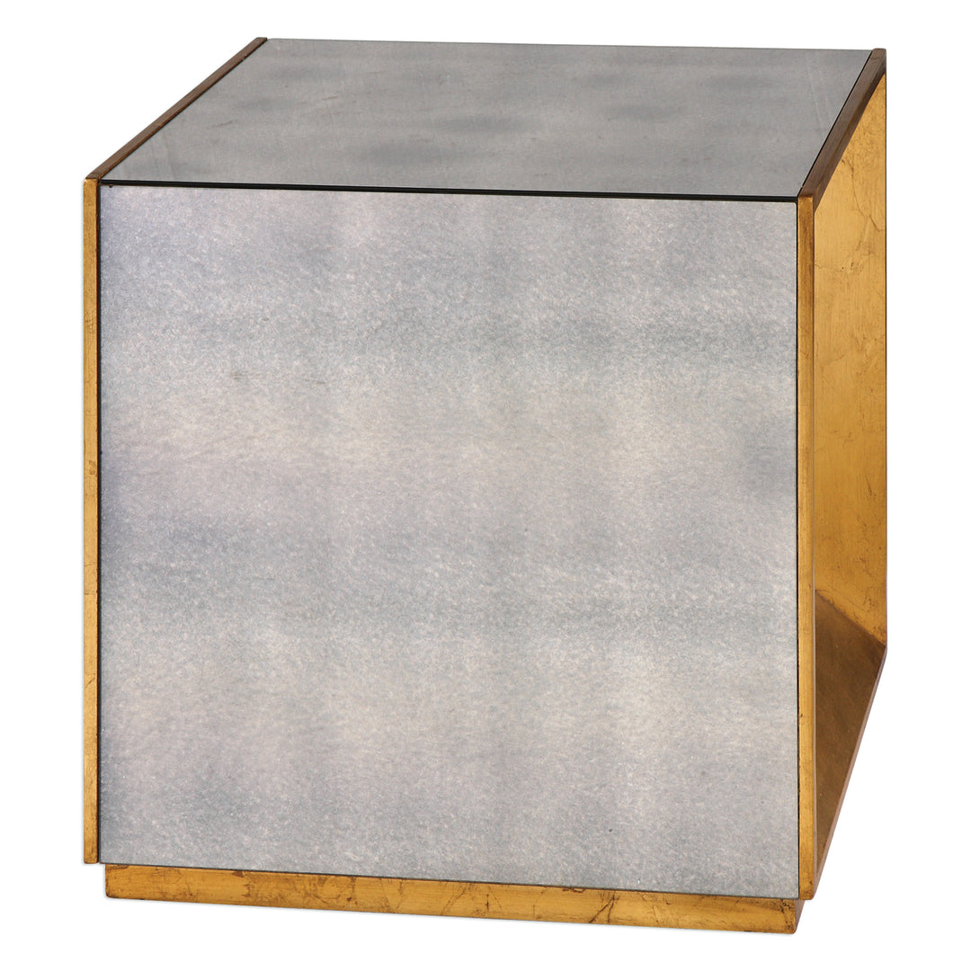 Flair Gold Cube Table - AmericanHomeFurniture