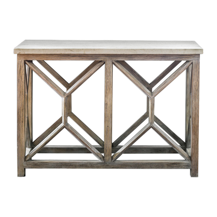 CATALI IVORY STONE CONSOLE TABLE - AmericanHomeFurniture