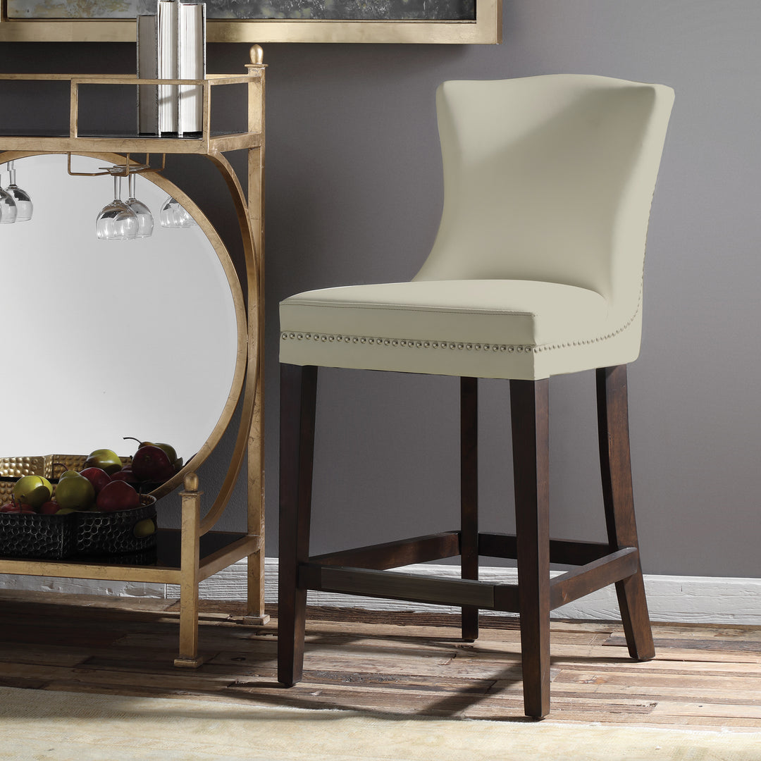 DARIELA WHITE COUNTER STOOL - AmericanHomeFurniture