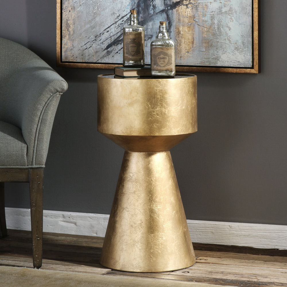 VEIRA GOLD ACCENT TABLE - AmericanHomeFurniture