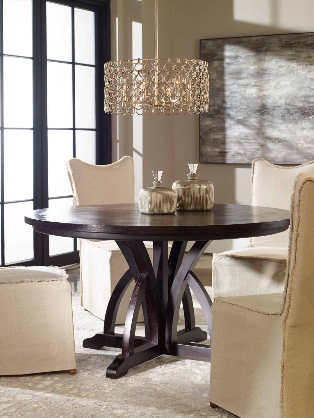 MAIVA ROUND BLACK DINING TABLE - AmericanHomeFurniture