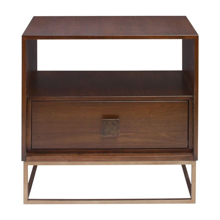 Bexley Walnut Side Table - AmericanHomeFurniture