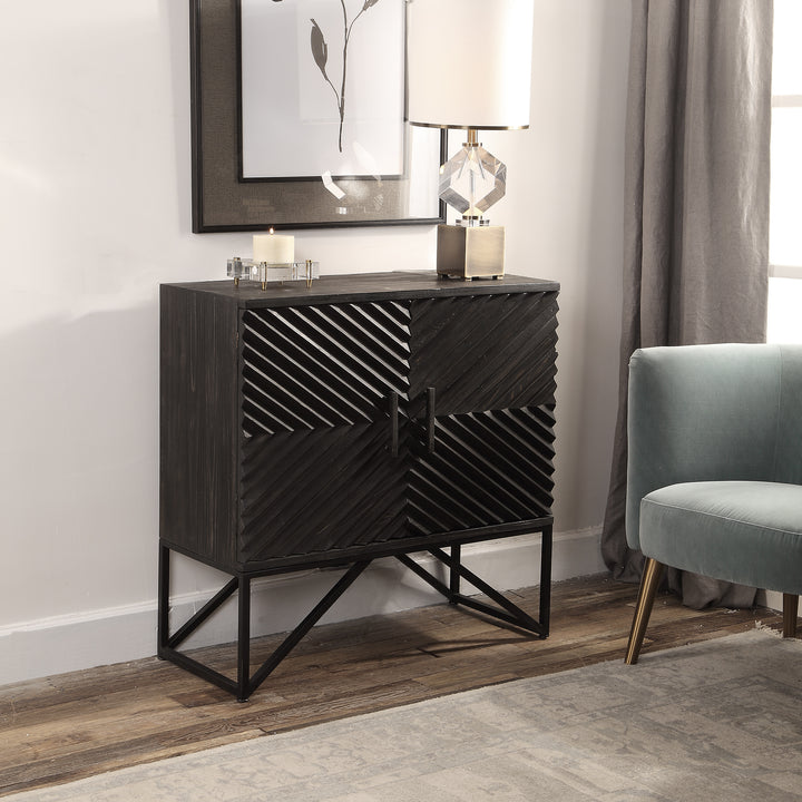 Zadie Ebony Accent Cabinet - AmericanHomeFurniture