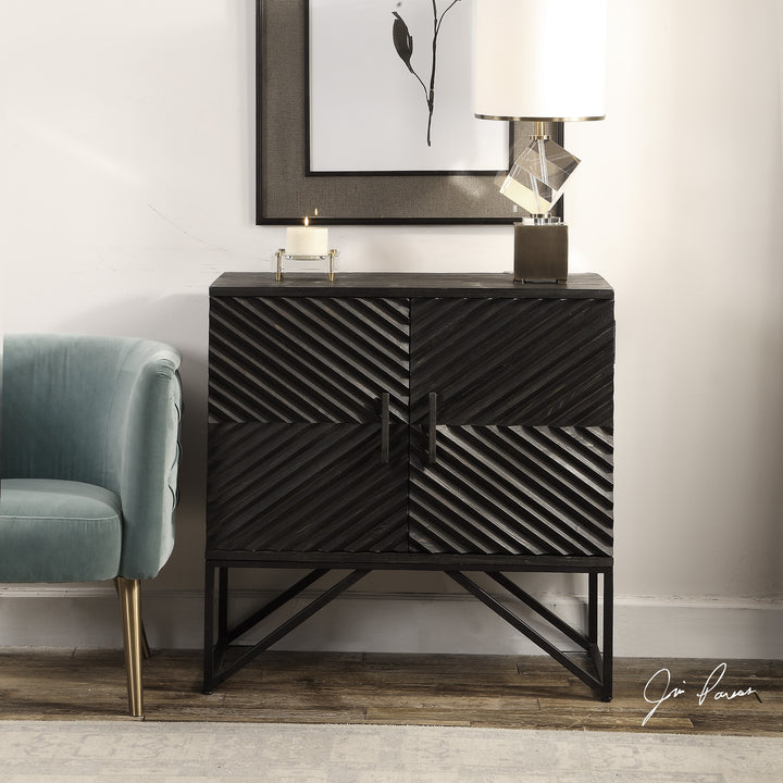 Zadie Ebony Accent Cabinet - AmericanHomeFurniture