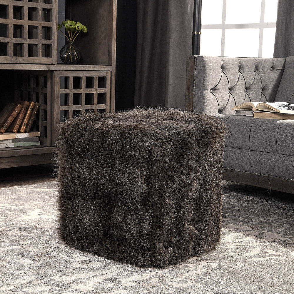 JAYNA FUR OTTOMAN - AmericanHomeFurniture