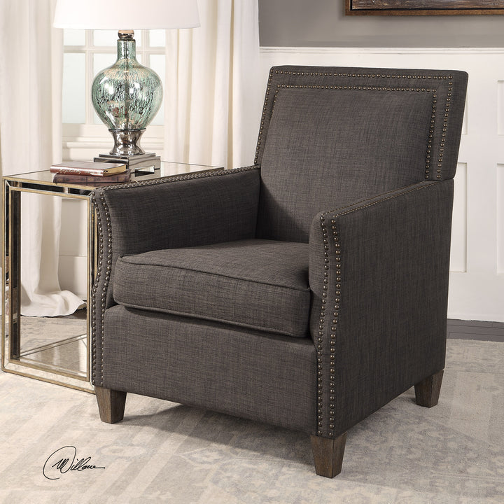 Darick Charcoal Armchair - AmericanHomeFurniture