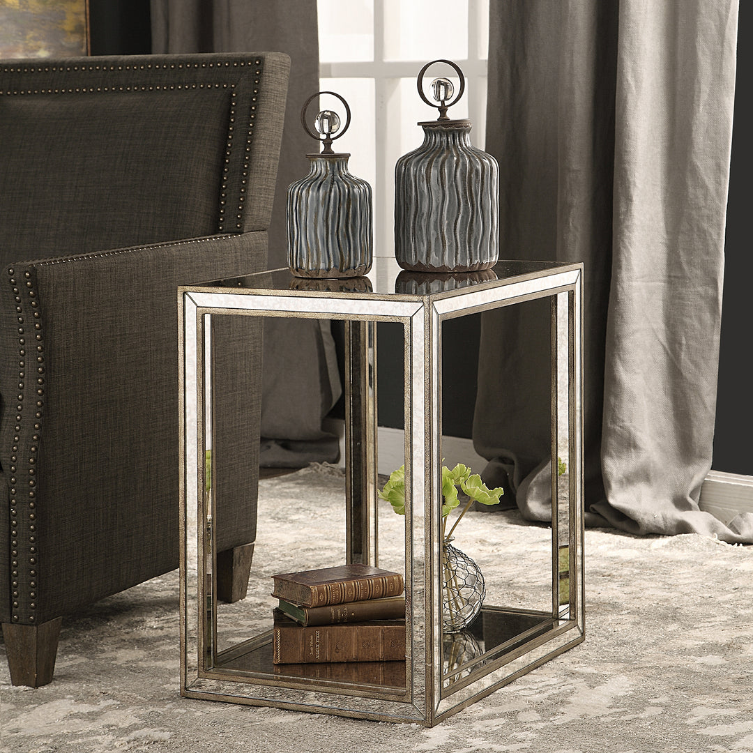 Julie Mirrored End Table - AmericanHomeFurniture