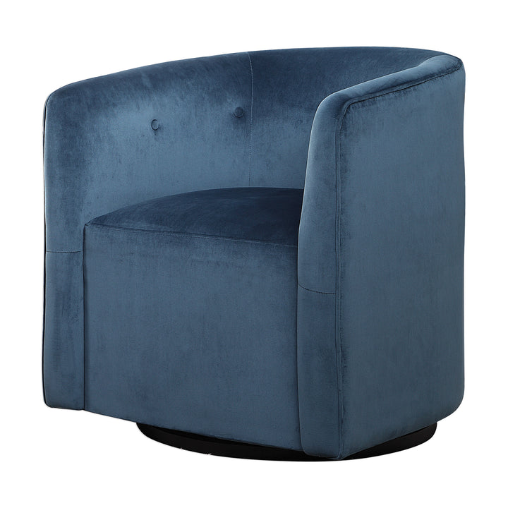 Mallorie Blue Swivel Chair - AmericanHomeFurniture