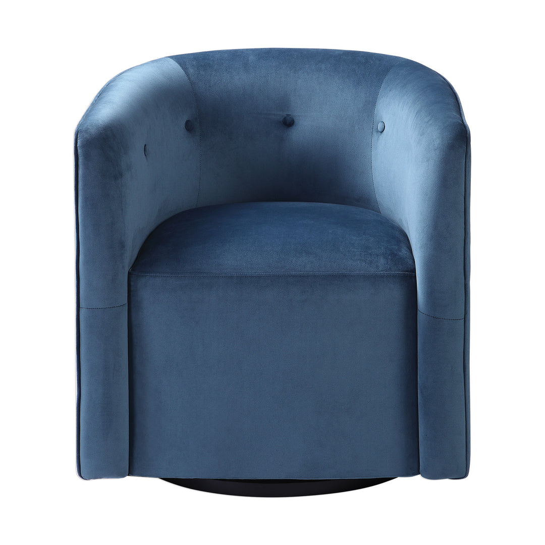 Mallorie Blue Swivel Chair - AmericanHomeFurniture