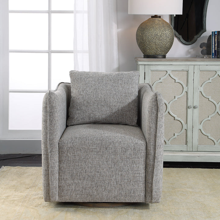 Corben Gray Swivel Chair - AmericanHomeFurniture