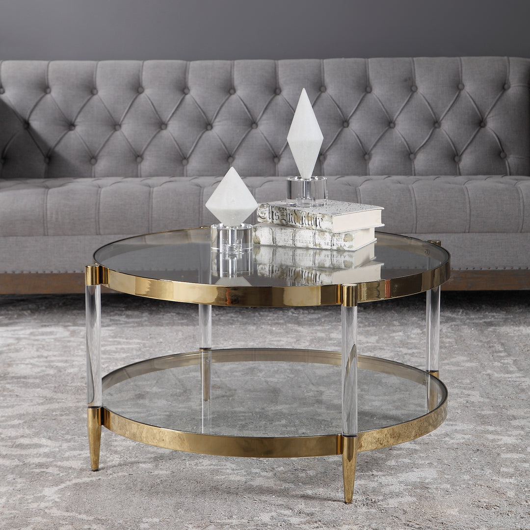 KELLEN GLASS COFFEE TABLE - AmericanHomeFurniture