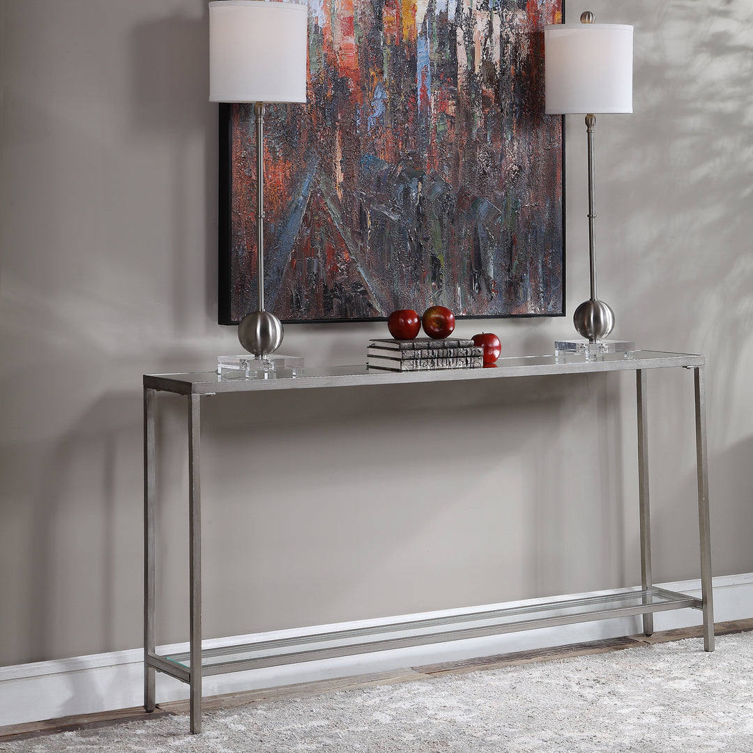 HAYLEY SILVER CONSOLE TABLE - AmericanHomeFurniture