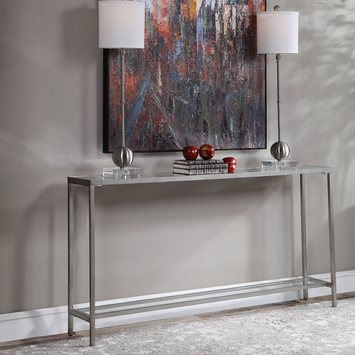 HAYLEY SILVER CONSOLE TABLE - AmericanHomeFurniture