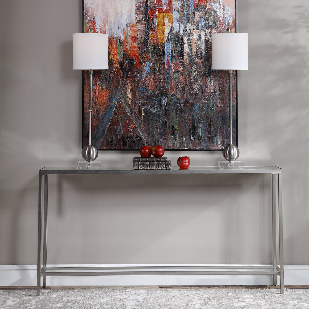 HAYLEY SILVER CONSOLE TABLE - AmericanHomeFurniture