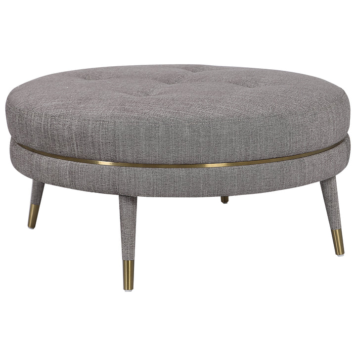 BLAKE MODERN TAUPE OTTOMAN - AmericanHomeFurniture