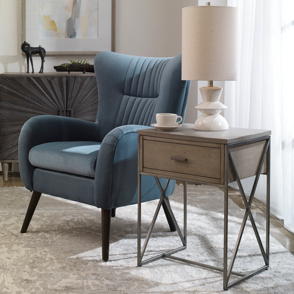 Cartwright Gray Side Table - AmericanHomeFurniture